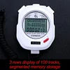 Digital Stopwatch Chronograph Sports Timer Stop Watch (White/ 100 Tracks)