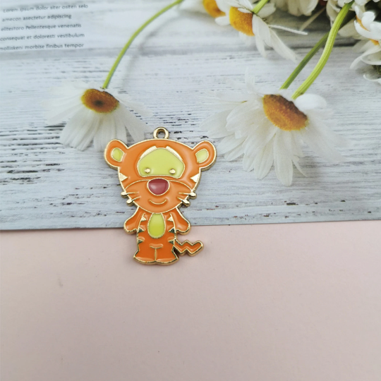 Cartoon Animal Donkey Pendant Charms, Gold Enamel Pig Charm, Animal Tiger charm,Metal Bear Charms/ Pendant/Earrings /Jewelry Making/DIY