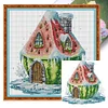 (Multi Style)Cabin-Partial Embroidery 2 Strands 14CT Stamped Cross Stitch-22*22CM