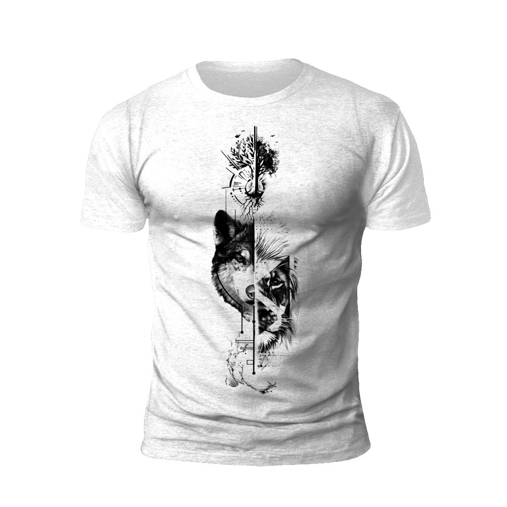 Dual Nature: The Wolf's Yin and Yang  T-shirt