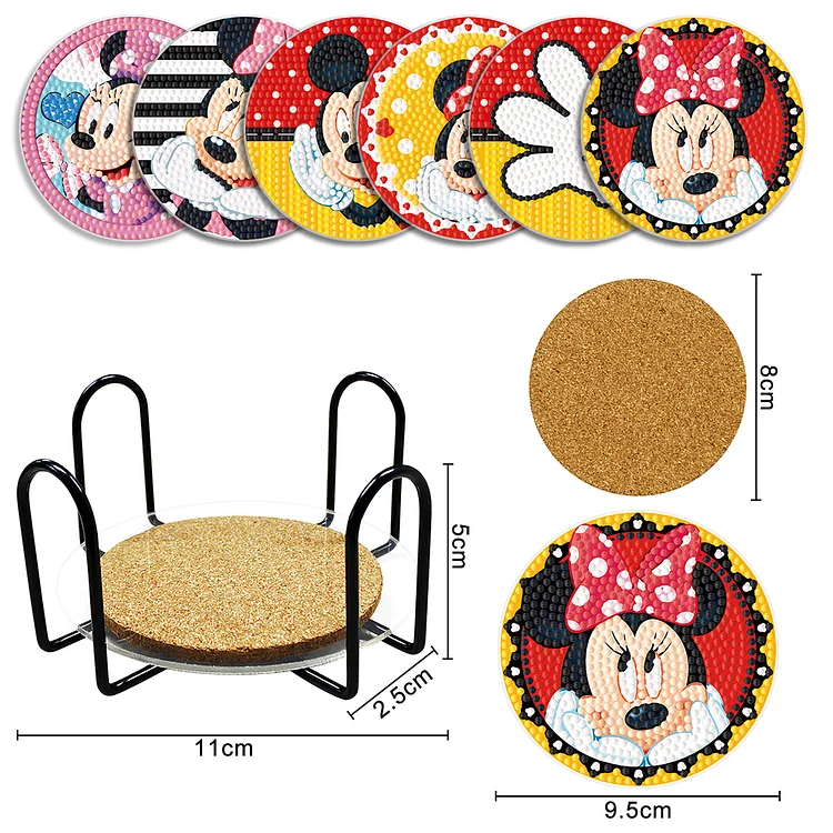 6pcs Coasters Mickey Mouse Diamond Painting