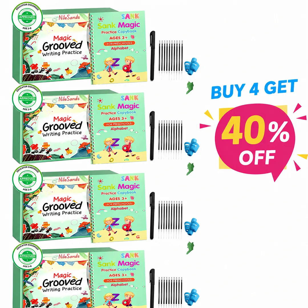 💥LAST DAY SALE 50%OFF💥📚MagicBook | Kids Practice Copybook Set (4Pcs/Set)