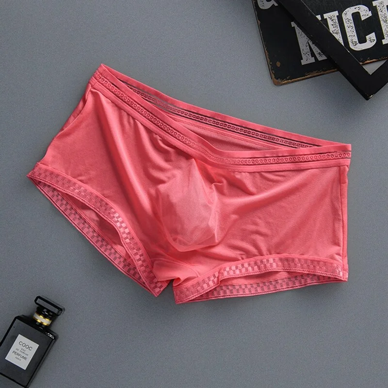 Billionm New Modal Ice Silk Underwear Men's Underwear Middle Waist Solid Breathable Boxer Comfortable Short For Man Underwear