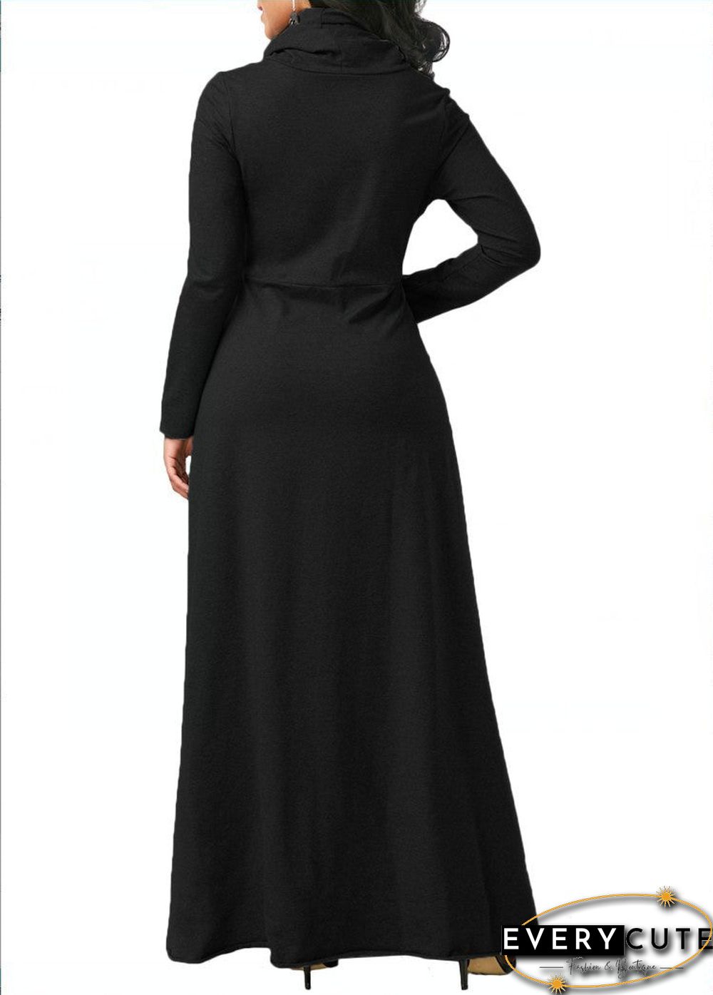 Women Warm Dress With Pocket Casual Solid Vintage Autumn Winter Maxi Dress Robe Bow Neck Long Elegant Dress