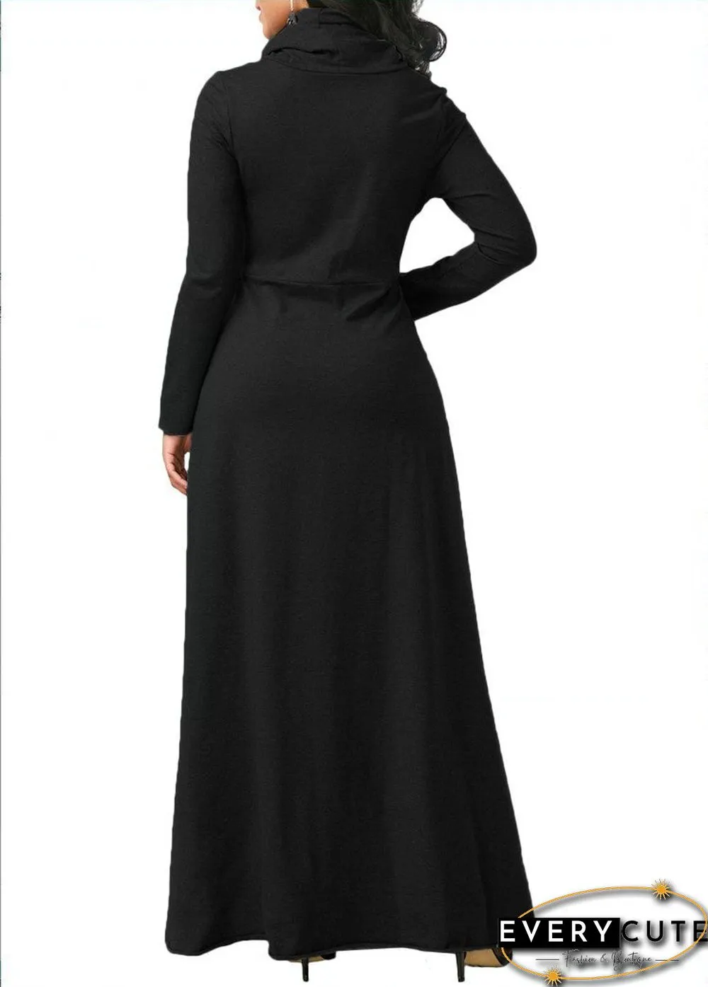 Women Warm Dress With Pocket Casual Solid Vintage Autumn Winter Maxi Dress Robe Bow Neck Long Elegant Dress