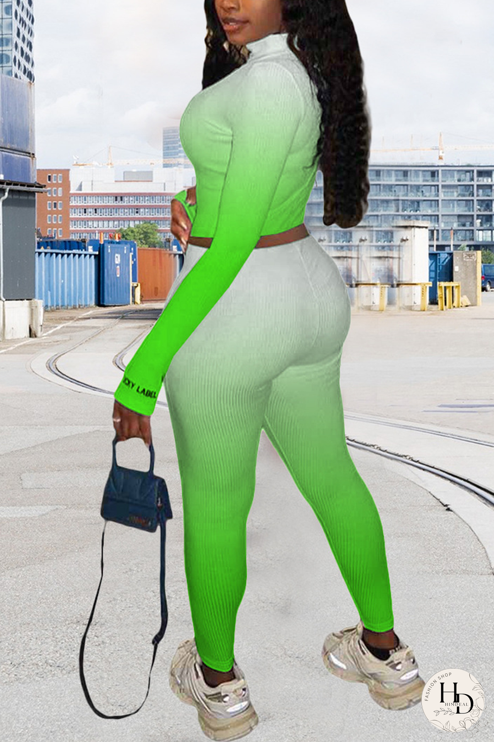 Rose Red Casual Print Letter Turndown Collar Long Sleeve Two Pieces