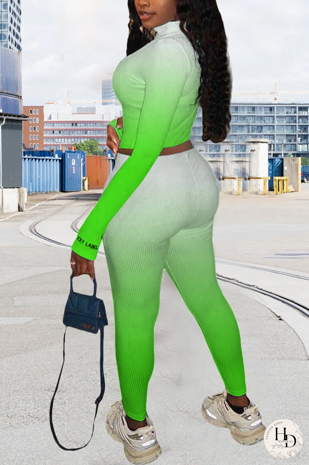 Rose Red Casual Print Letter Turndown Collar Long Sleeve Two Pieces