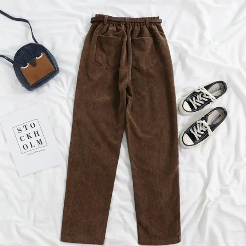 Brownm Academia Corduroy Pants