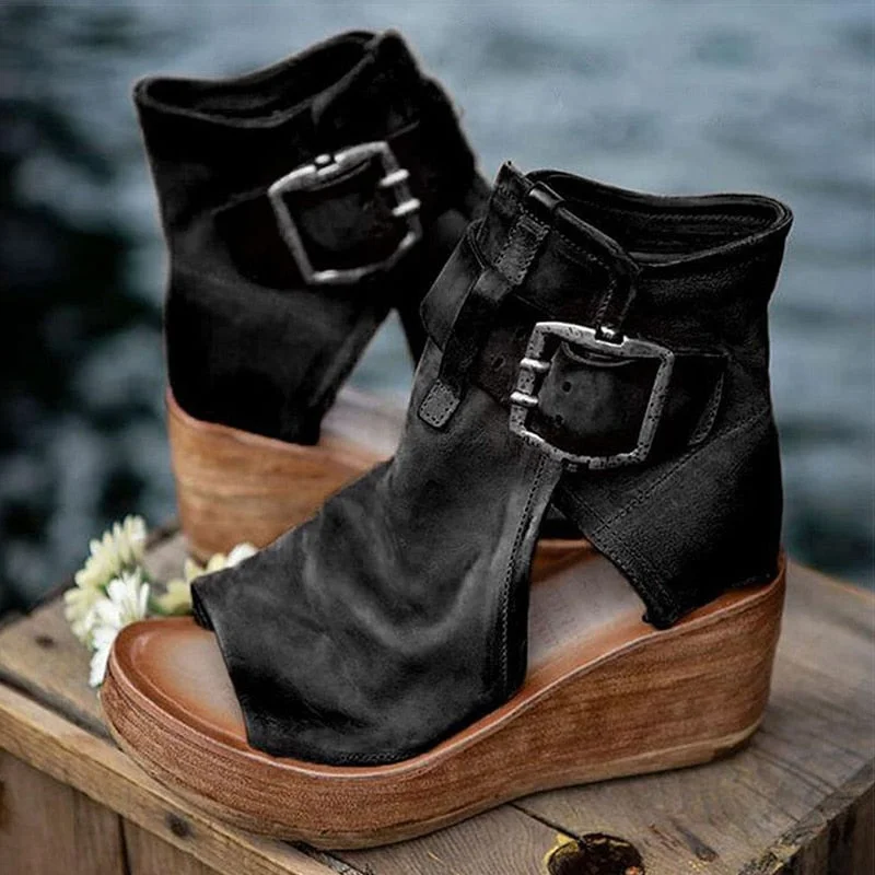 Women Sandals 2021 Heels Chaussure Femme Retro Platform Sandals For Summer Shoes Women Wedges Shoes High Heels Sandalias Mujer