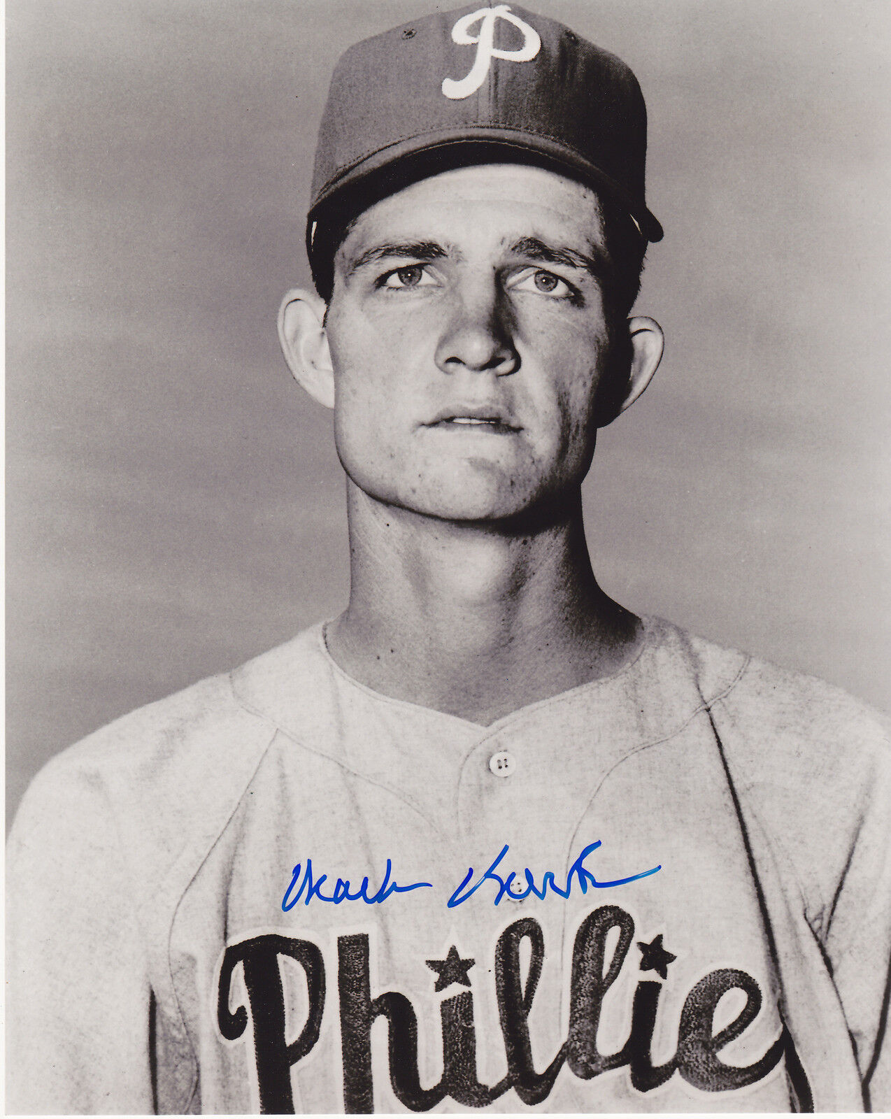 MACK BURK PHILADELPHIA PHILLIES ACTION SIGNED 8x10