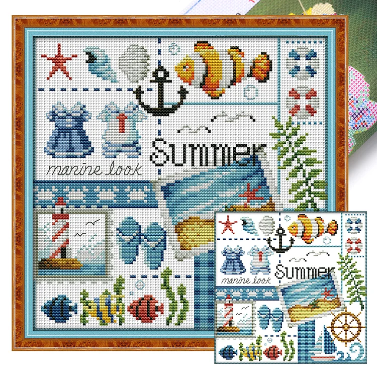 Joy Sunday Summer Of Four Seasons - Printed Cross Stitch 16CT 24*23CM
