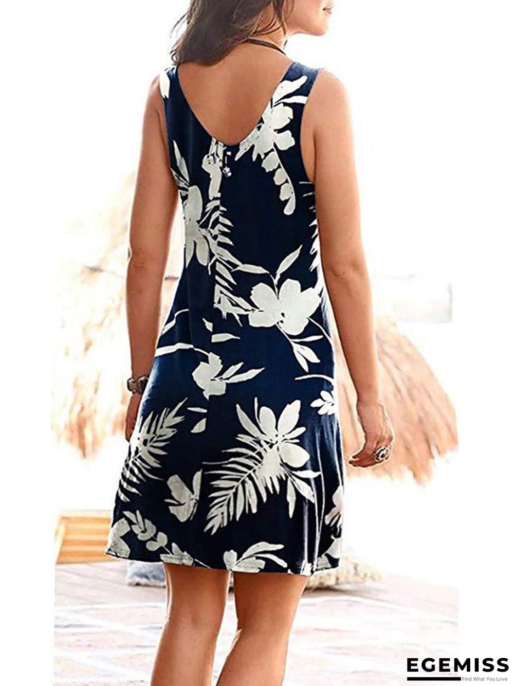 Large Size Dress Spring/Summer New Feminine V-neck Print Dress | EGEMISS