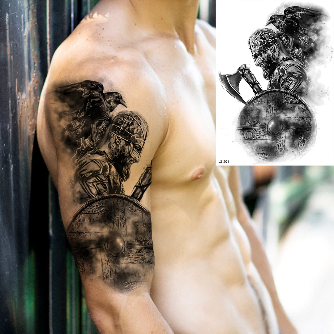 Sdrawing High Quality Lion Tiger Temporary Tattoos For Men Boys Realistic Fake Black Waterproof Tattoos Decal For Adult Party Supplies