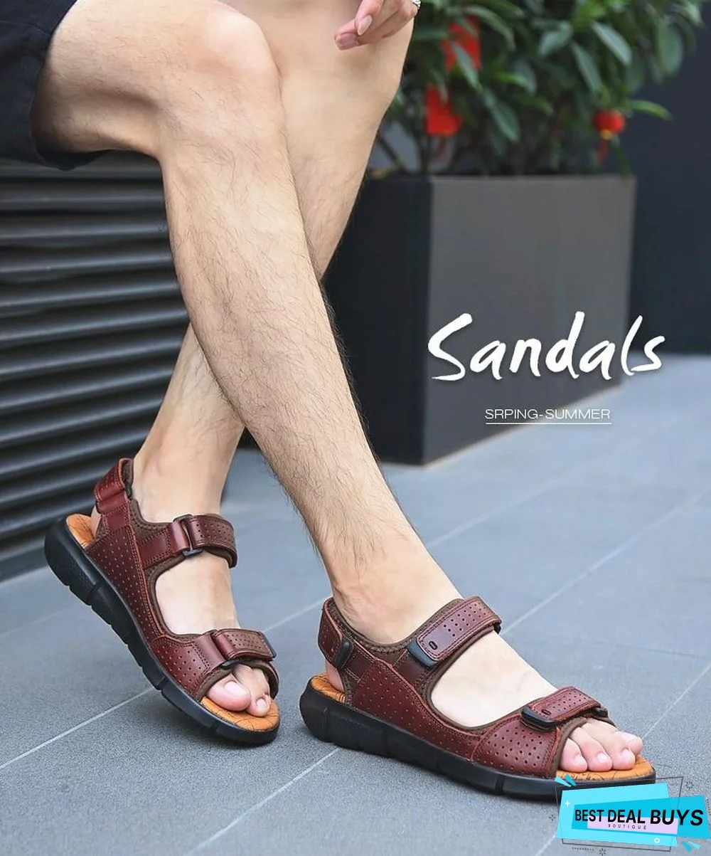 Men's Genuine Leather Sandals Casual High Quality Outdoor Beach Sandals