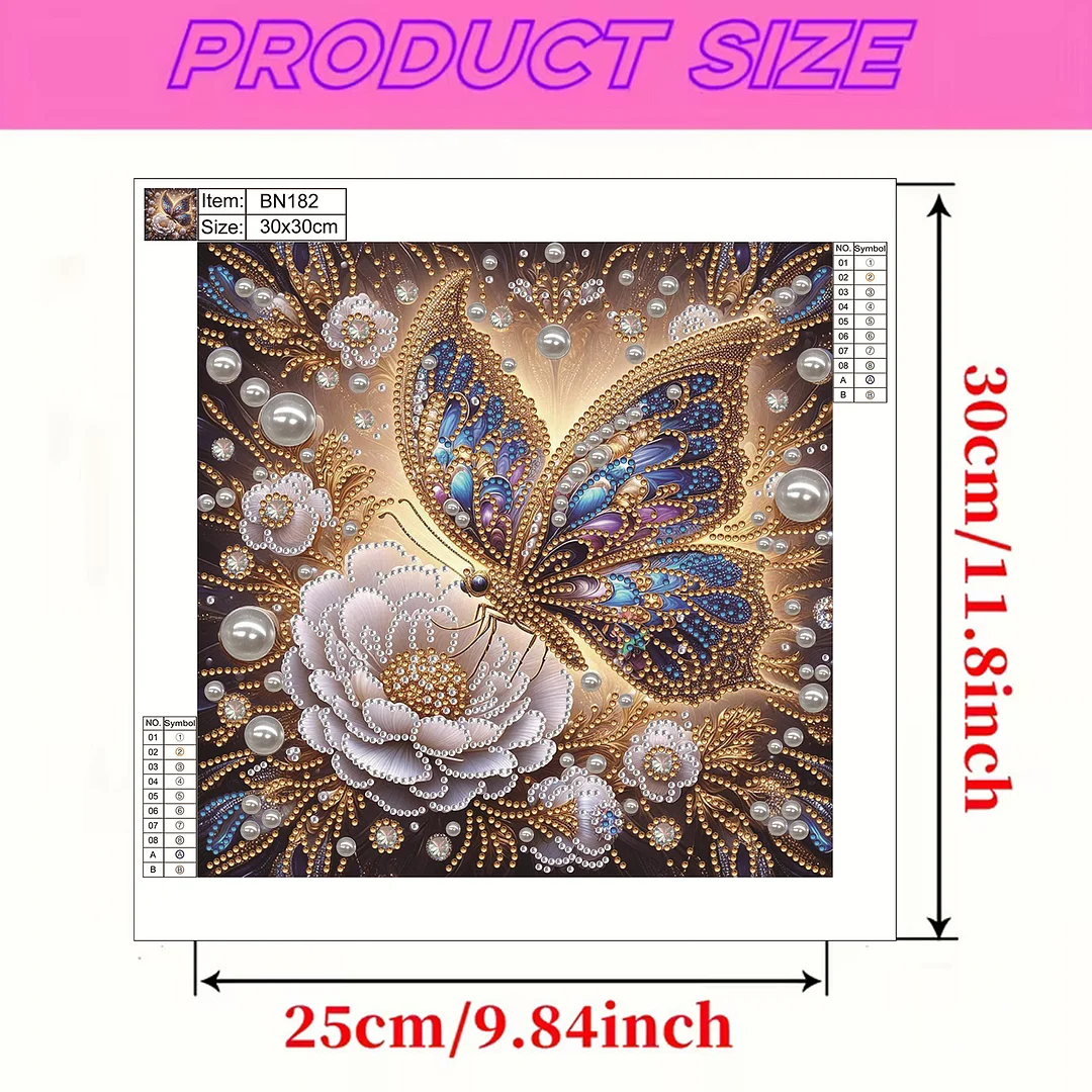 Royal Blue Butterfly Special Shaped 5D DIY Partial Drill Home Diamond Art Kit