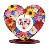 DIY Special Shape Diamond Painting Wooden Heart Shape Desk Ornament Decor Kit