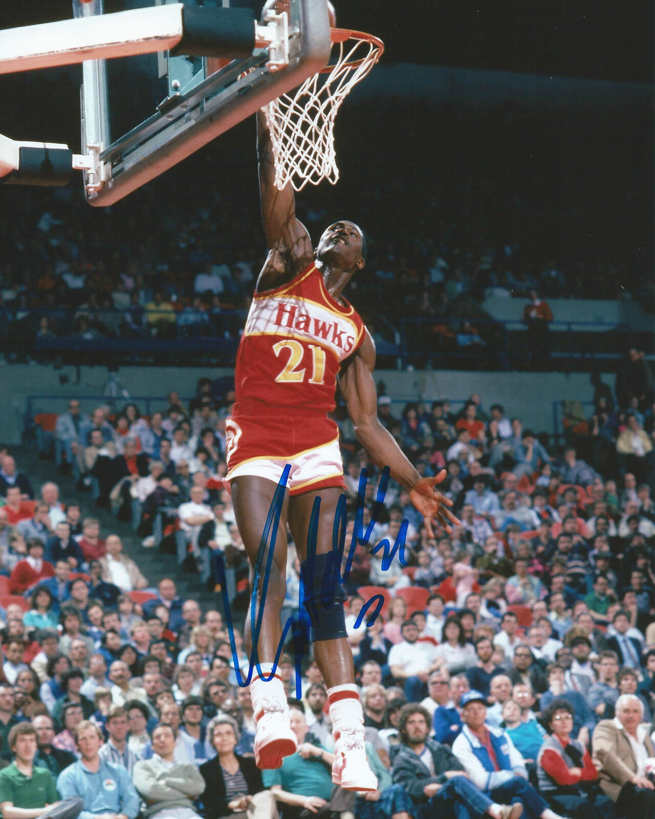 Dominique Wilkins *THE HUMAN HIGHLIGHT FILM* Hawks Signed 8x10 Photo Poster painting COA GFA