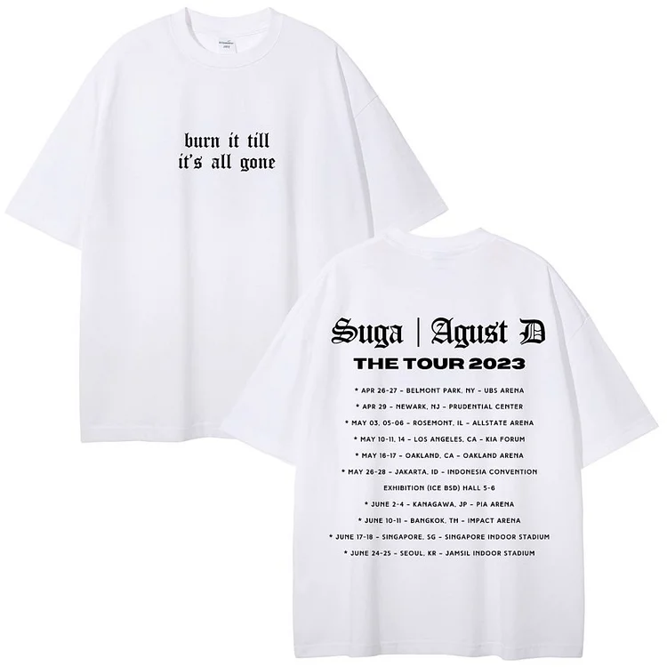 BTS SUGA Agust D TOUR 'D-DAY' Burn It Till It's All Gone T-shirt