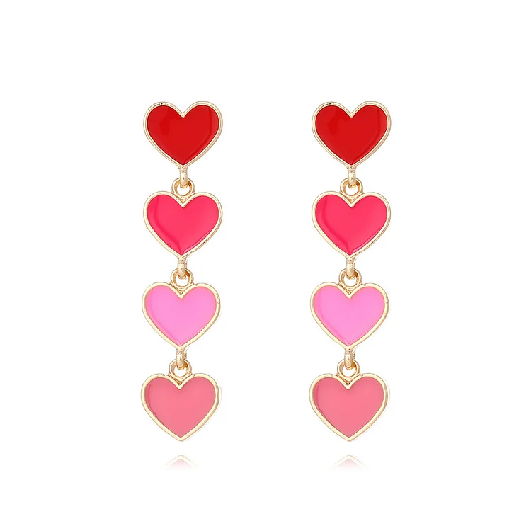 Long Heart-shaped Earrings