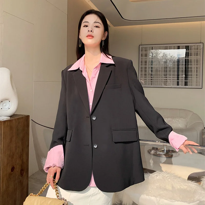 Toloer Toloer Suit Jacket Female Spring And Autumn 2024 New Korean Version Loose Web Celebrity Casual Professional Fashion Small Suit Jacket-Outfit Ideas