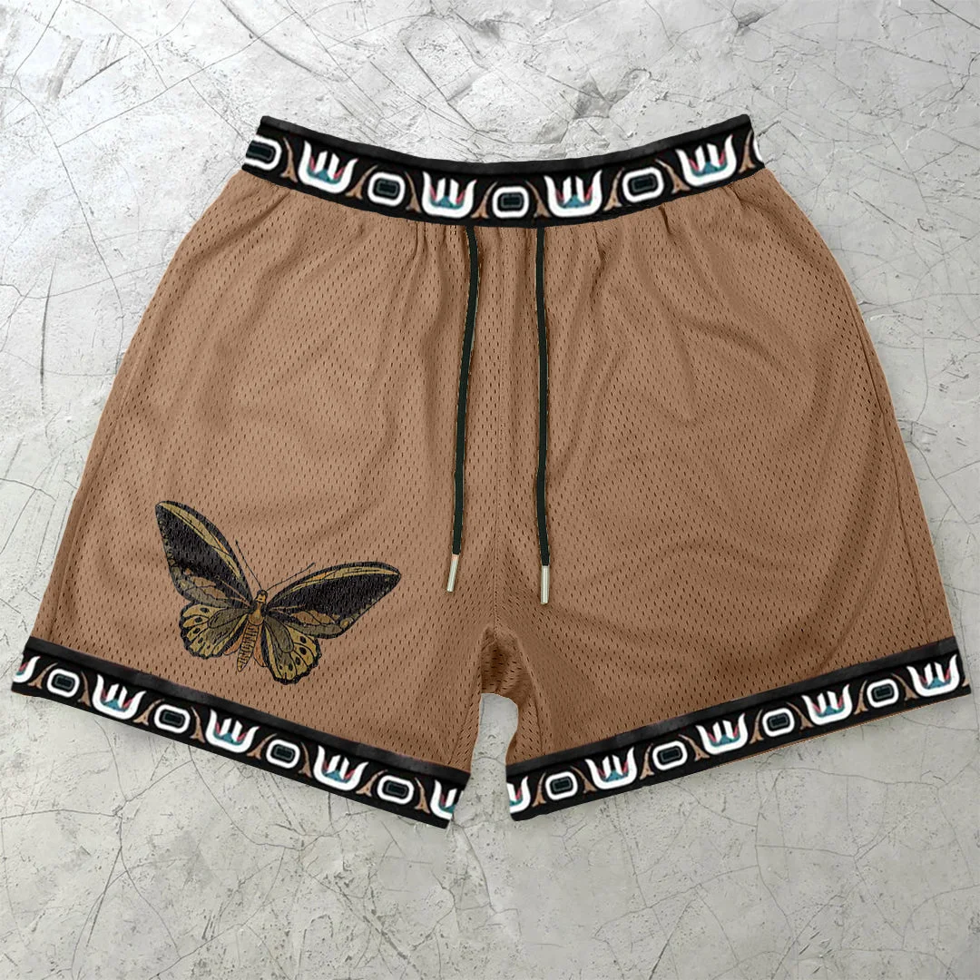 Street Style Butterfly Print Sweat Shorts、、URBENIE