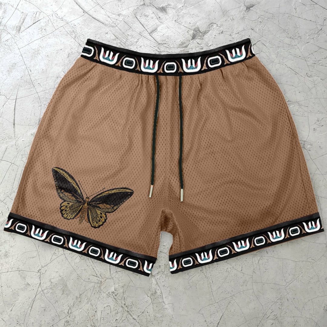 Street Style Butterfly Print Sweat Shorts、、URBENIE