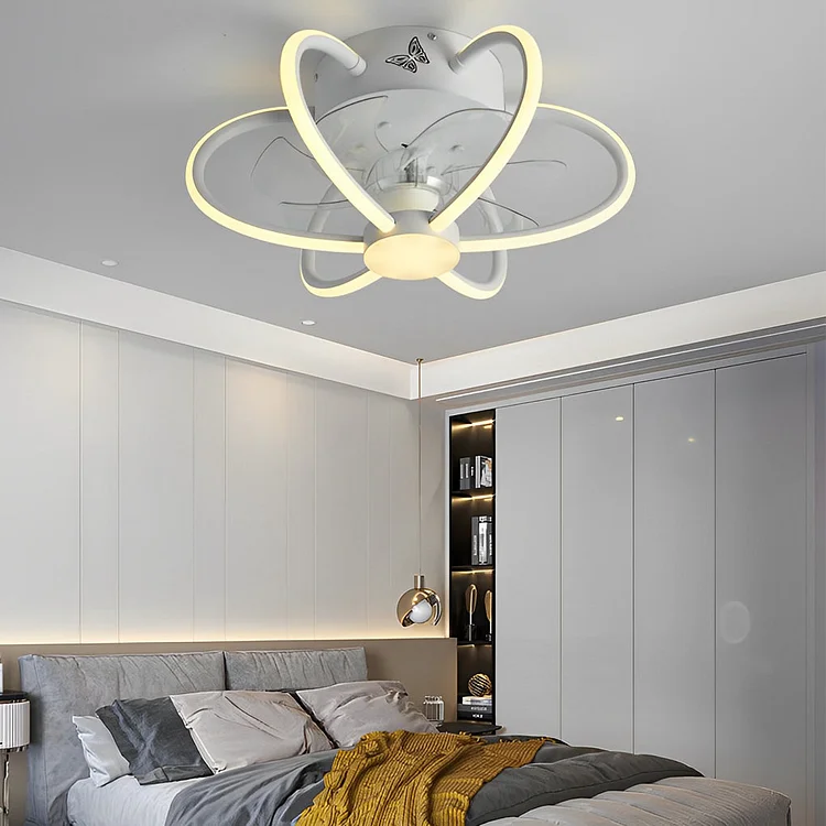 Flower Intelligent Dimmable LED Modern Bladeless Ceiling Fans with Remote - Appledas