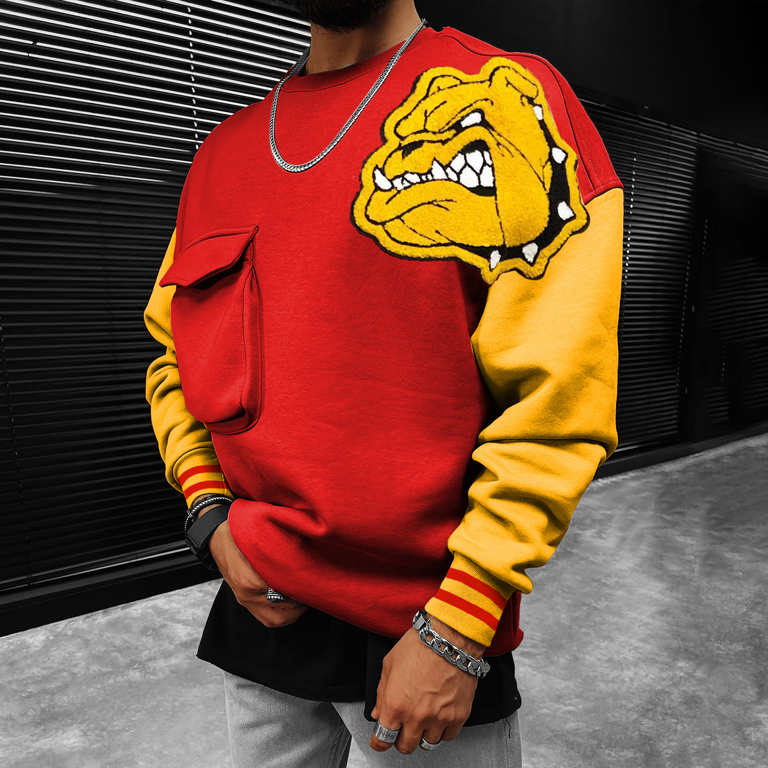 Street Color Contrast Pattern Sweatshirt