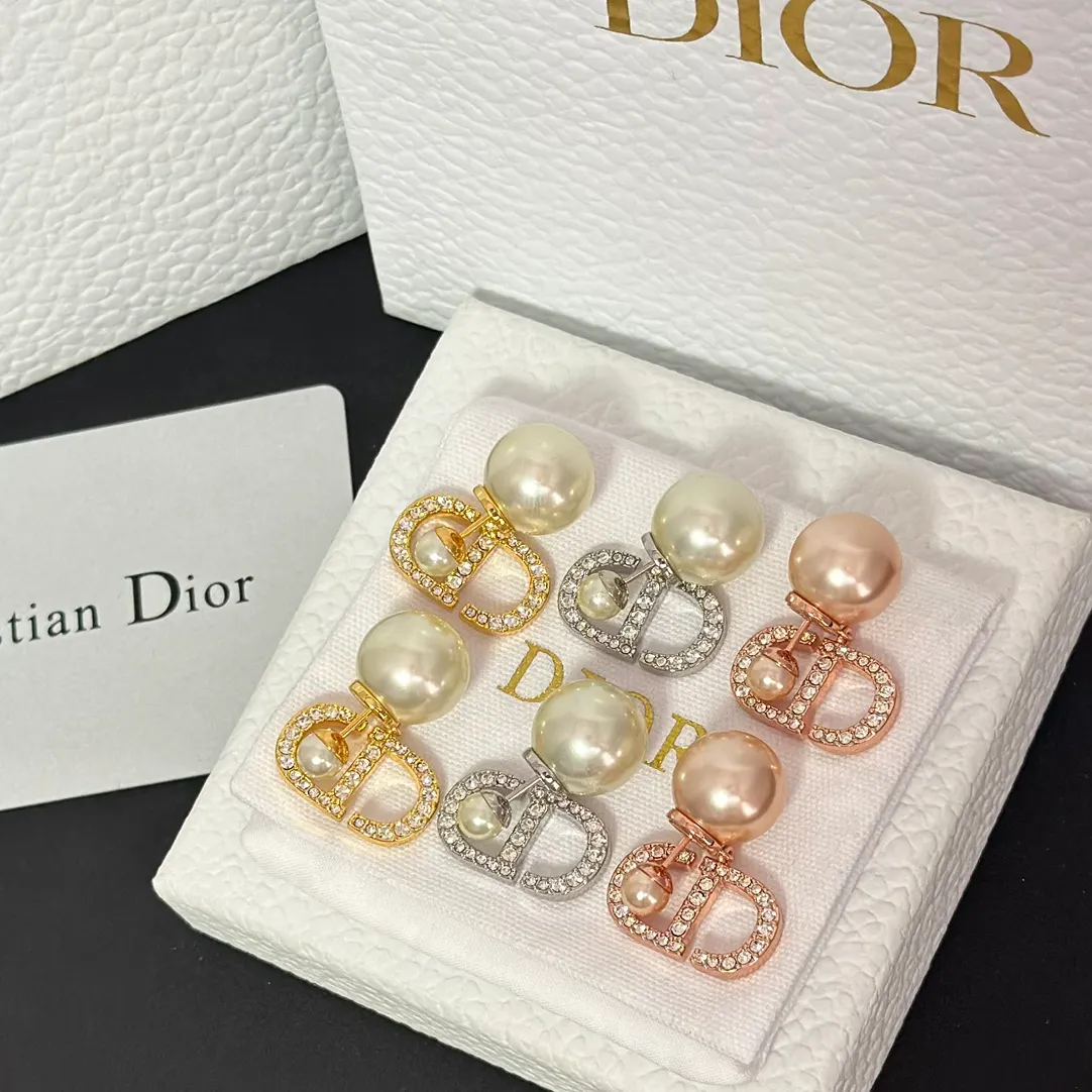 Dior Sweet CD Pearl Stud Earrings