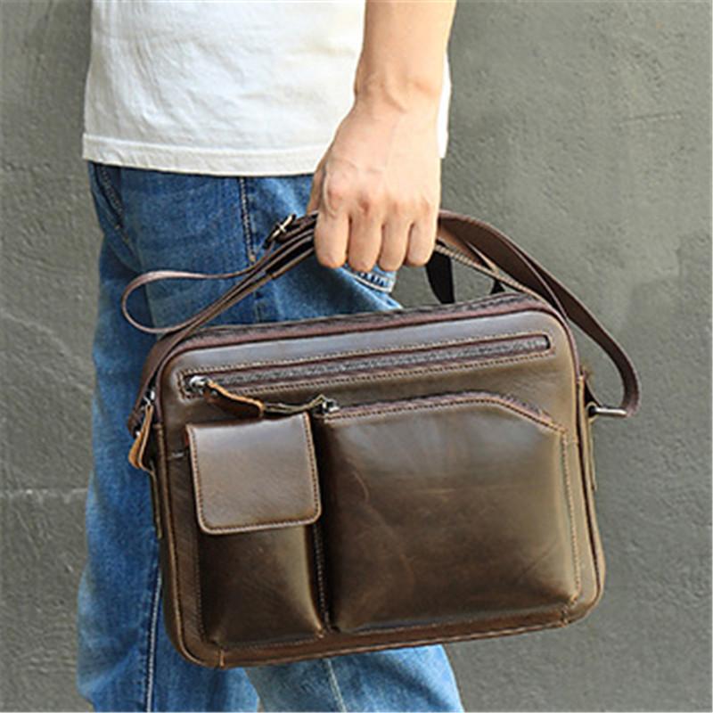 Mens Durable Business Casual Travel Messengers Bags Vintage Case