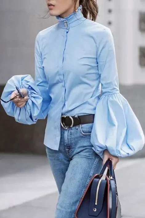 Fashion Bishop Sleeve Tops