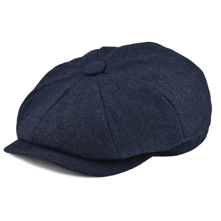 Classic Berets Wool Herringbone Tweed Newsboy Men Caps at Hiphopee