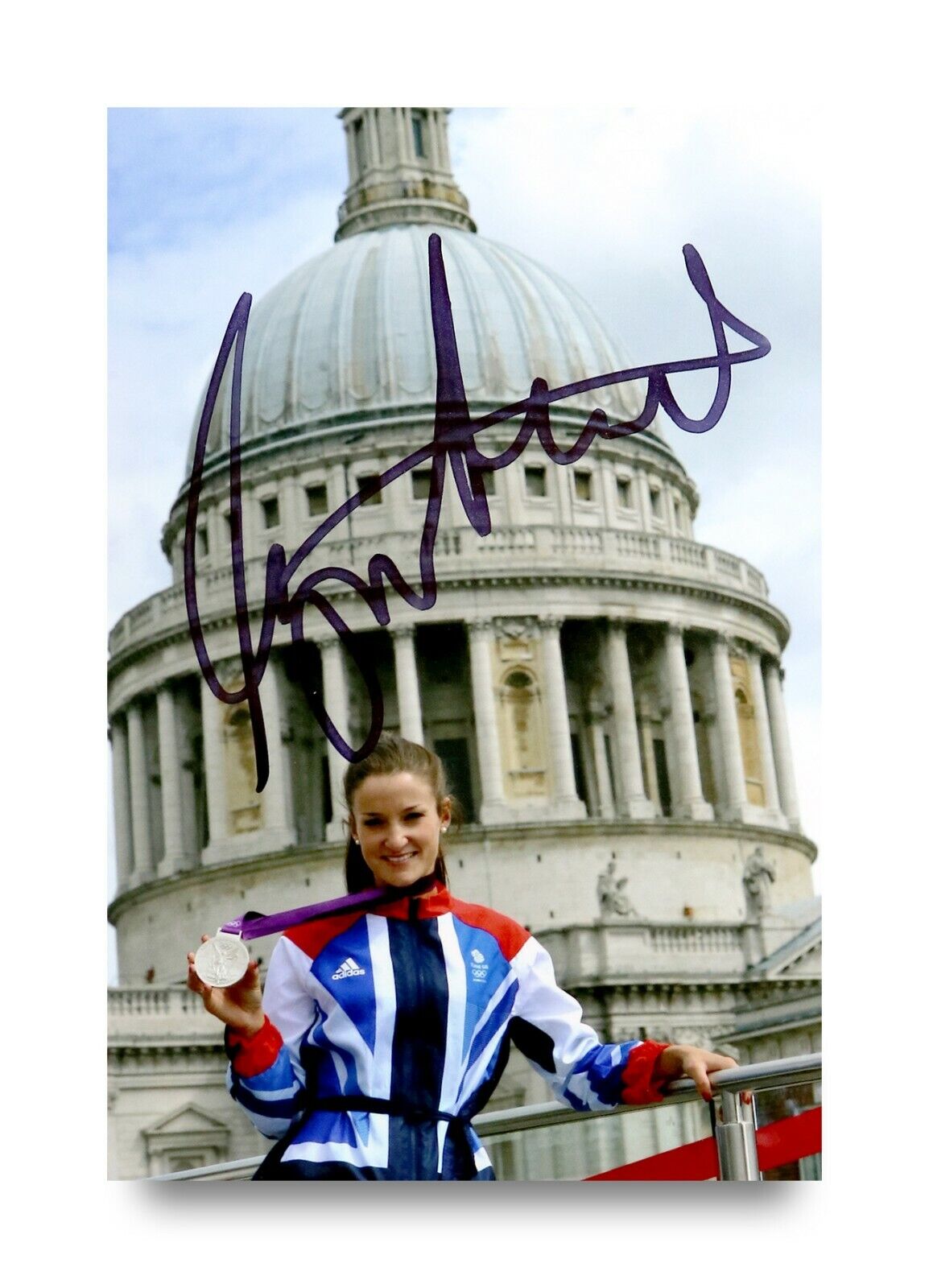 Lizzie Deignan Armitstead Signed 6x4 Photo Poster painting Road Race Cycling Autograph + COA