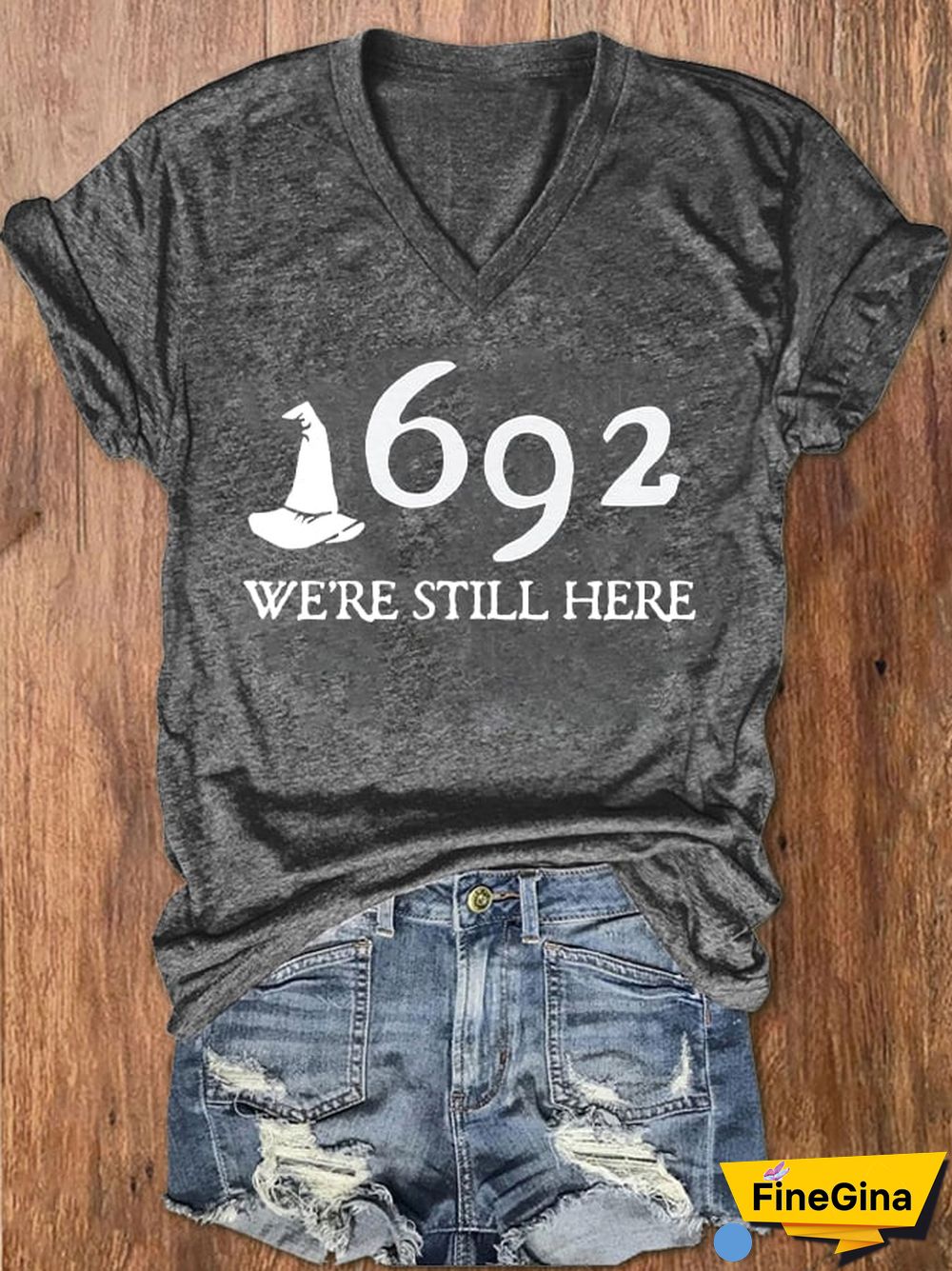 Women's 1692 Salem Witch "We're Still Here" Print T-shirt