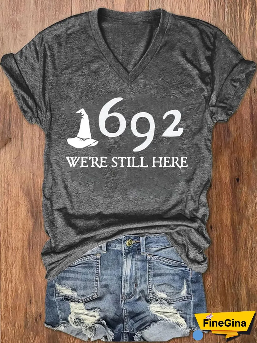 Women's 1692 Salem Witch "We're Still Here" Print T-shirt