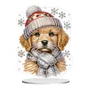 Diamond Painting Winter Dog Tabletop Ornaments Kit for Office Desktop Decor