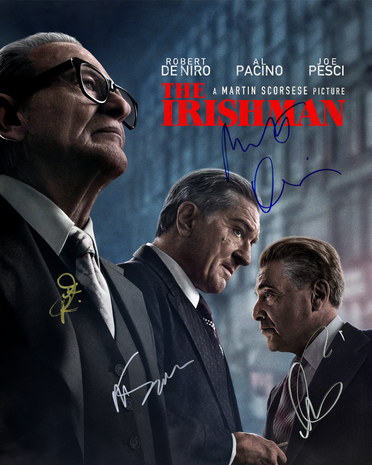 The Irishman signed Niro Scorsese Pacino 8X10 Photo Poster painting picture poster autograph RP