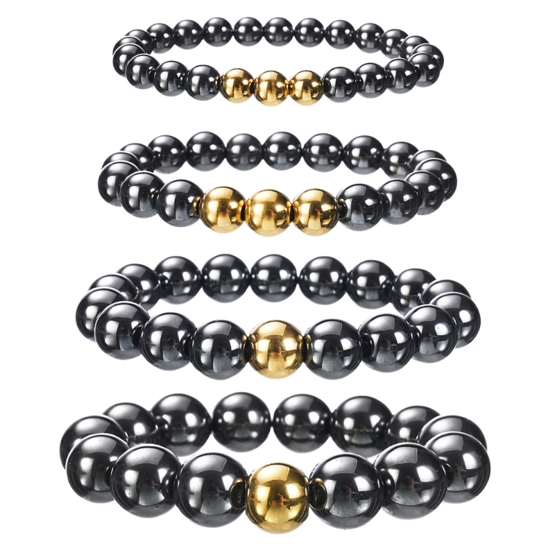 Hip-Hop Geometric Obsidian Beaded Men's Bracelets