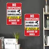 2pcs - Beware Of Dog 24 Hours Surveillance Violators Will Be Prosecuted No Trespassing - Vintage Metal Signs(8*12Inch/12*16Inch)