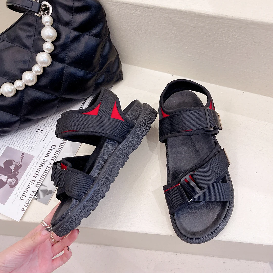 Breakj Breakj Version Of Sandals Women 2025 New Flat-Soled Soft-Soled Beach Sandals Magic Sandals Women's Sports Shoes