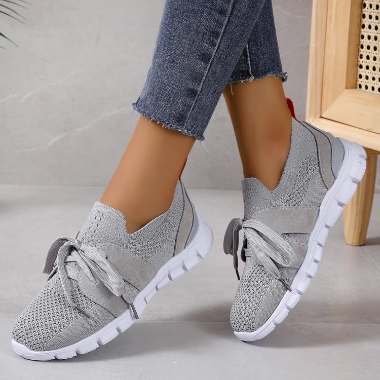 Breathable Lace Up Fly Knit Sock Shoes
