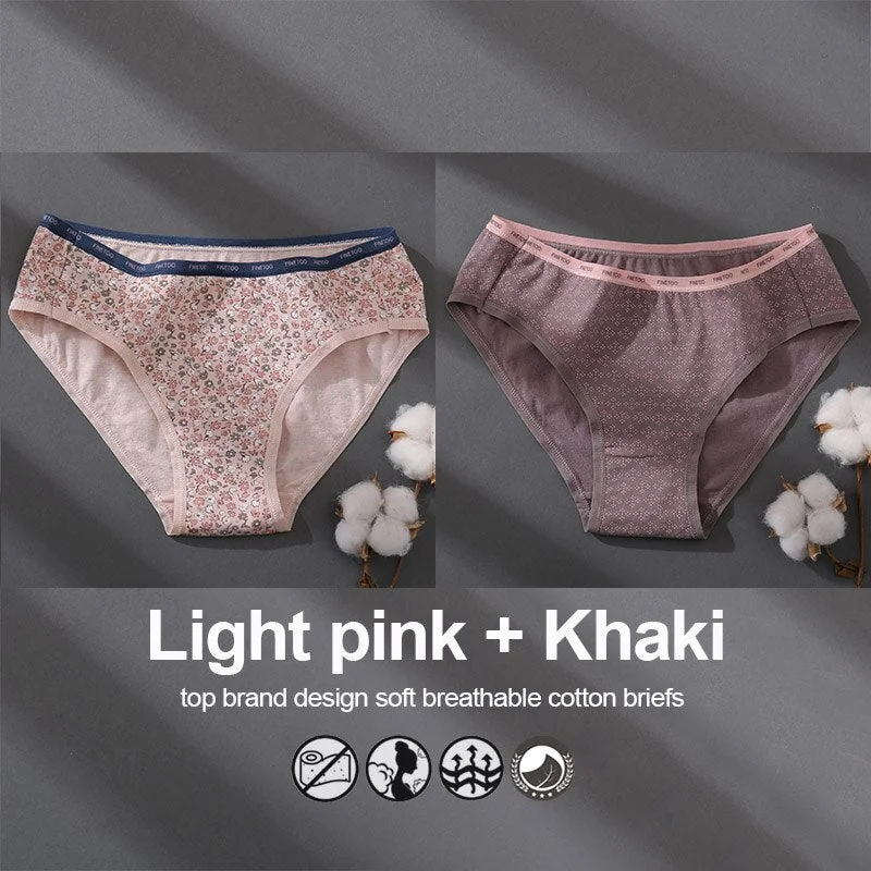 1/2PCS Cotton Underwear Women Panties Patchwork Design Female Lingerie Underpants Girls Pantys Sexy Briefs Intimates for Woman