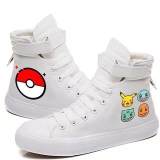 Mayoulove Pokemon Pikachu Charmander Monster Ball Cosplay Shoes High Top Canvas Sneakers-Mayoulove