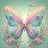 Papillon coloré-partiel spécial diamant peinture-30 * 30cm