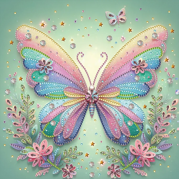 Green Screen Butterfly - Partial Drill - Special Diamond Painting(30*30cm)
