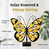 Solar Powered Outdoor Metal Butterfly Wall Lamps IP65 Waterproof Wall-Mounted Garden Butterfly Lights Auto On/Off Outdoor Fence Wall Art Decor Light for Patio Garden Fence Porch Decors