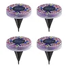 4Pcs LED Mosaic Solar Disk Light IP44 Waterproof Decorative Driveway Lamps Solar-Powered Ground Mosaic Disk Lamp for Outdoor Walkway Patio & Lawn