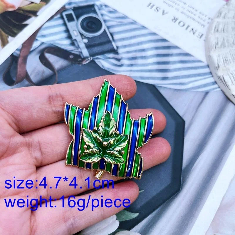 Maple Leaves Delicate Stud Mixed Brooch