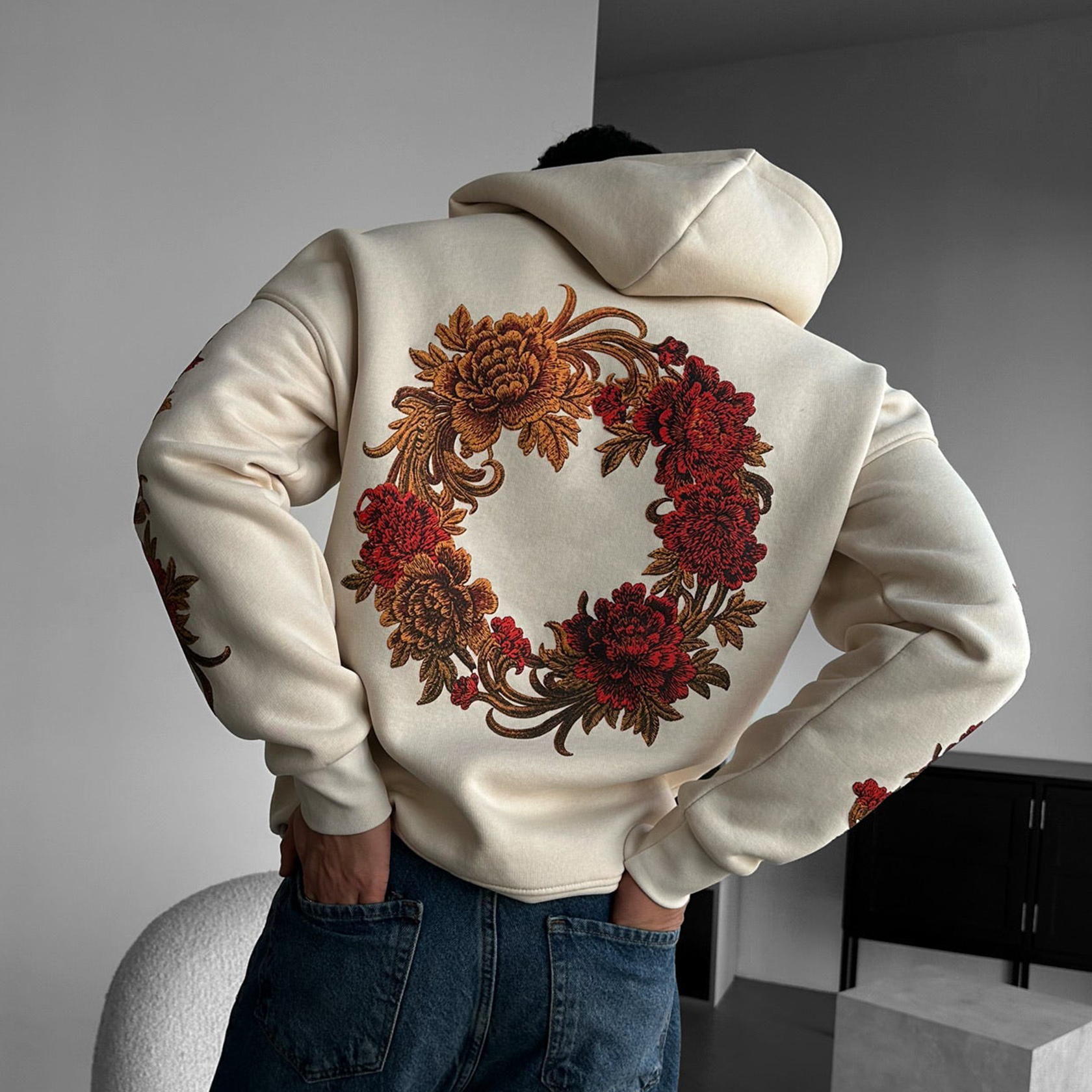 Oversized Chrysanthemum Hoodie
