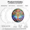 (25cm)DIY Acrylic Jigsaw Puzzle Window Hanging with Hanging Chain DIY Stained Glass Decoration Round Window Puzzle Decor for DIY Craft Project (Floral Tree of Life)